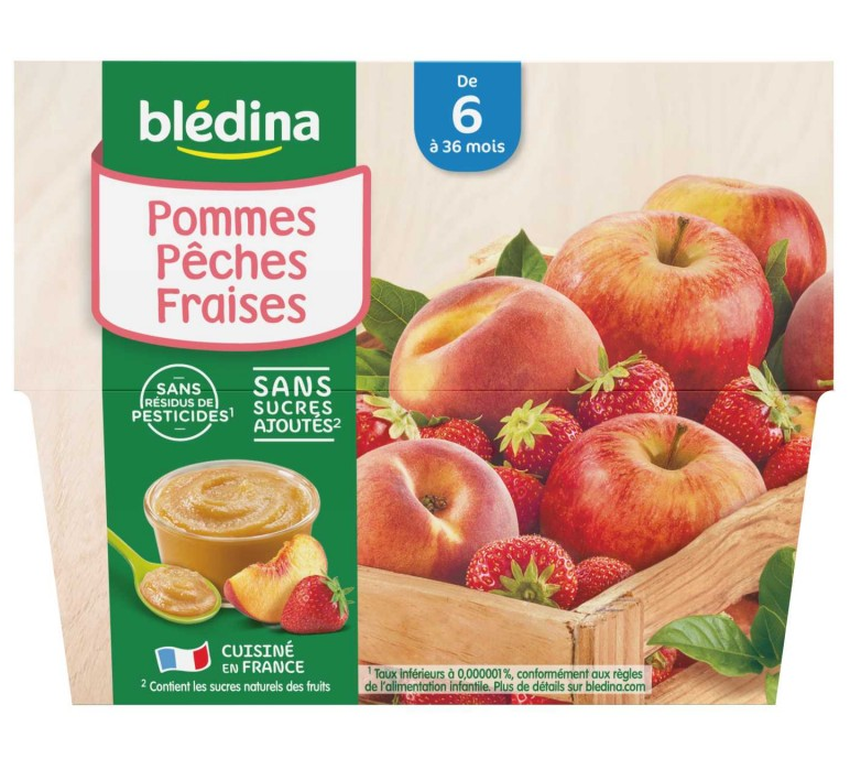 贝乐蒂 100% 苹果草莓桃味宝宝水果果泥 Image 1