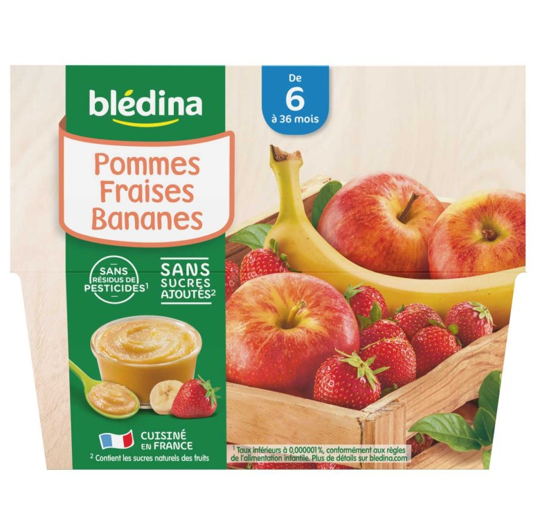 贝乐蒂 100% 苹果草莓香蕉味宝宝水果果泥 Image 1