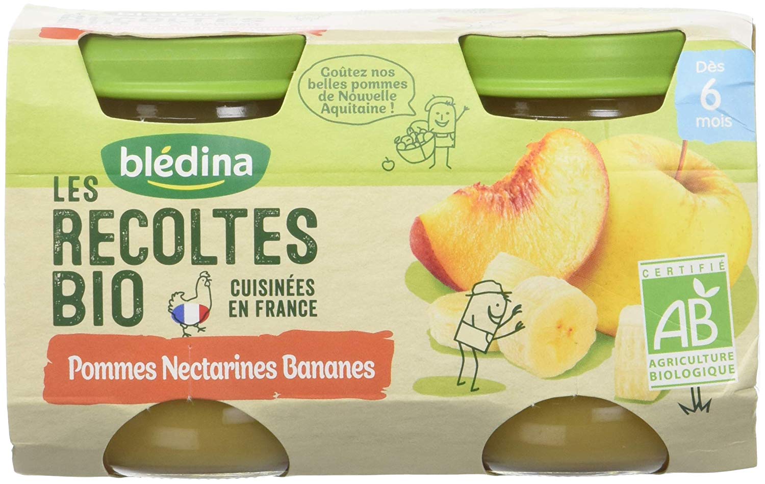 贝乐蒂 绿色有机纯天然苹果油桃味宝宝果酱 Image 1